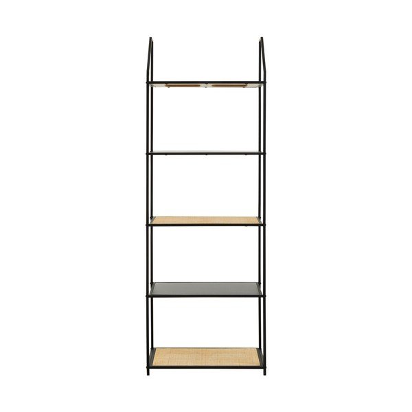 Czarny/w naturalnym kolorze metalowy regał 61x179x34 cm Depok – Premier Housewares-image-4