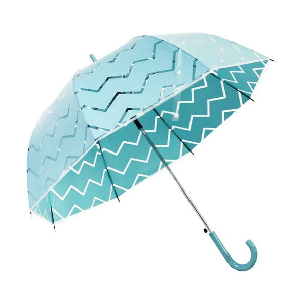 Turkusowy parasol Ambiance Chevron, ⌀ 100 cm