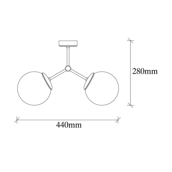 Czarno-biała lampa sufitowa ze szklanym kloszem 15x44 cm Damar – Opviq lights-image-3