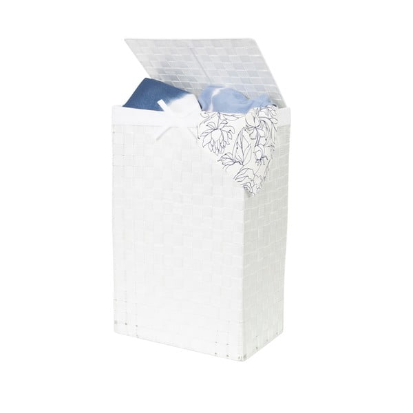 Biały kosz na pranie z pokrywką Compactor Laundry Basket Linen, wys. 60 cm-image-2