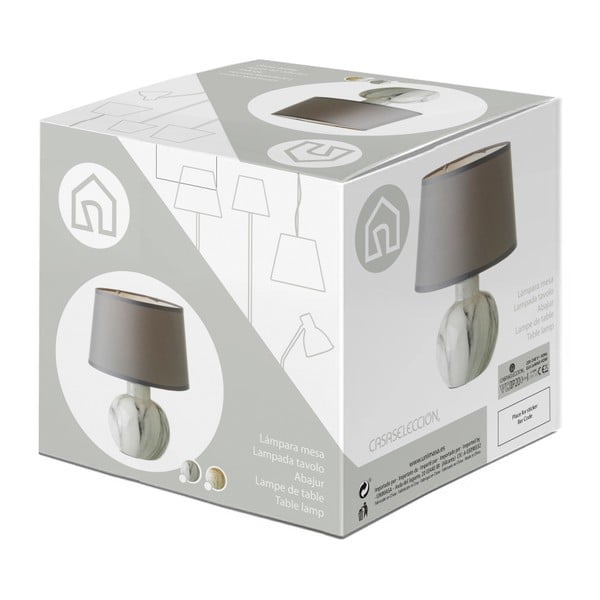 Beżowa ceramiczna lampa stołowa z tekstylnym kloszem (wys. 26,5 cm) – Casa Selección-image-4