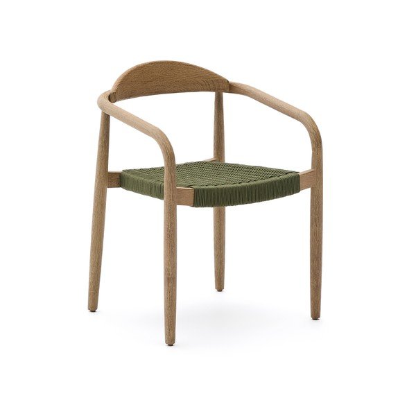 Zielono-naturalny drewniany fotel jadalniany Nina – Kave Home