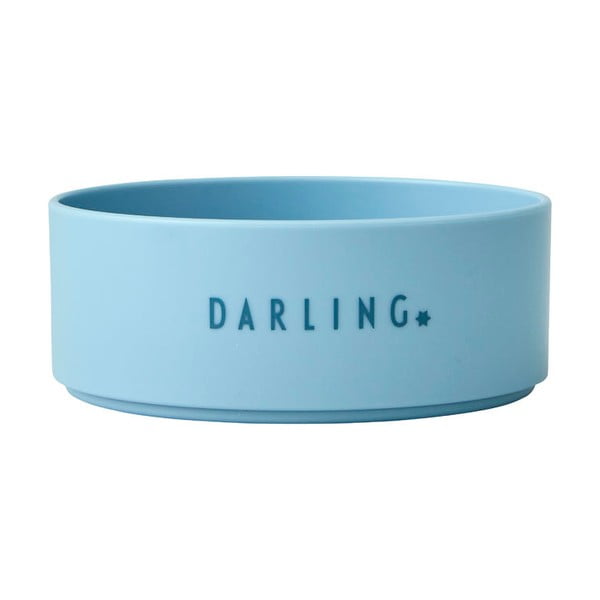 Jasnoniebieska miska dla dzieci Design Letters Mini Darling, ø 11 cm