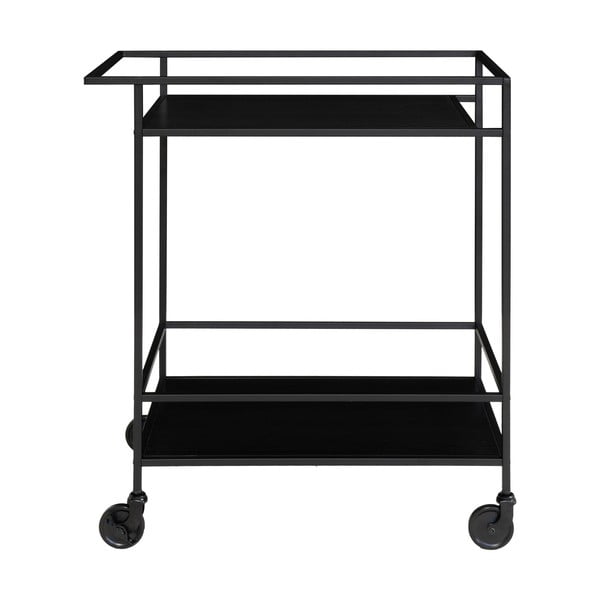 Czarny barek na kółkach ze stalową konstrukcją House Nordic Vita-image-2