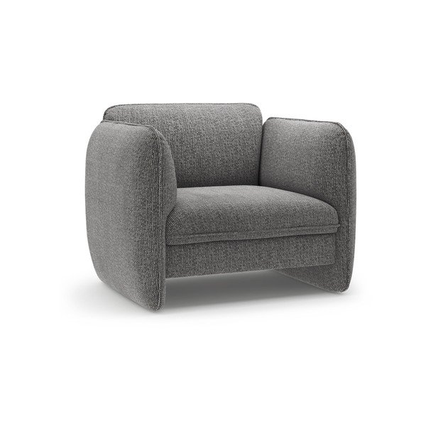 Ciemnoszary fotel z tkaniny szenilowej Georgia – Micadoni 