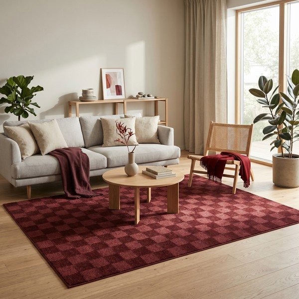 Bordowy dywan 160x230 cm Mosaic – ESTE-image-3