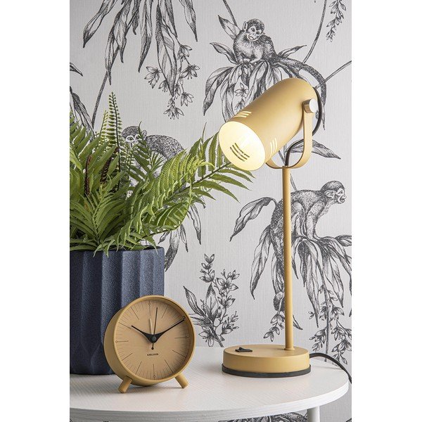 Musztardowy metalowy budzik Karlsson Index, ø 11 cm-image-1