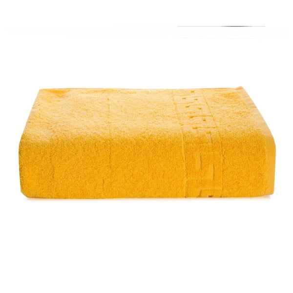 Żółty ręcznik kąpielowy z bawełny Kate Louise Pauline, 70x140 cm