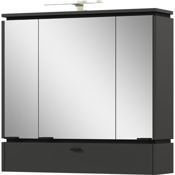 Antracytowa szafka łazienkowa z lustrem i oświetleniem 79x80 cm Modesto – Germania-image-1