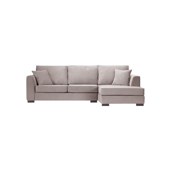 Jasnoróżowa sofa narożna z szezlongiem po prawej stronie Rodier Intérieus Taffetas