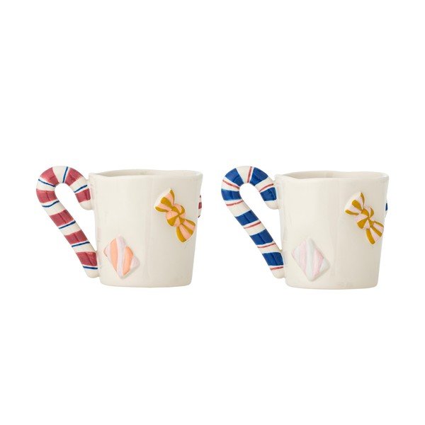 Kamionkowe filiżanki zestaw 2 szt. ze świątecznym motywem 264 ml Candice – Bloomingville-image-2