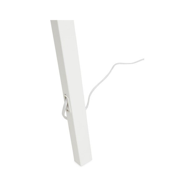 Lampa stojąca z biała konstrukcją i szarym abażurem Kokoon Trivet-image-3