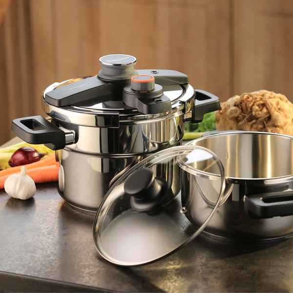 Garnki ciśnieniowe– szybkowary ze stali nierdzewnej z pokrywką zestaw 4 szt. Ultima duo – Tescoma-image-1