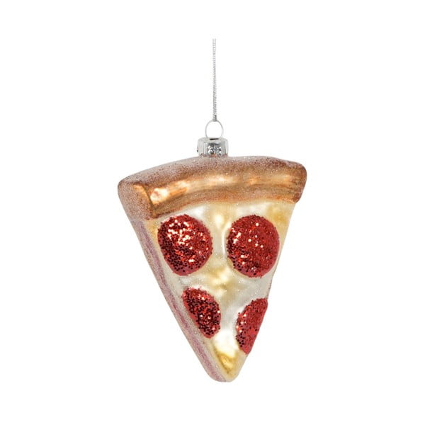 Szklana ozdoba świąteczna wykonana ręcznie 10 cm Pizza Slice – Sass & Belle
