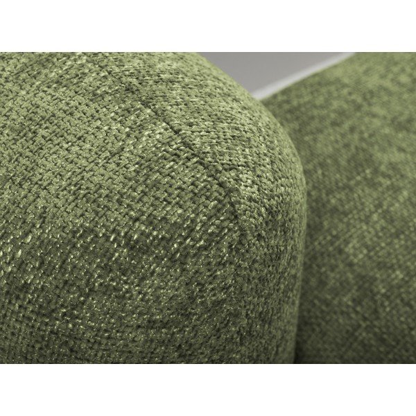 Zielony narożnik rozkładany z tkaniny szenilowej ze schowkiem (prawostronny/z szezlongiem) Mele – Makamii-image-4