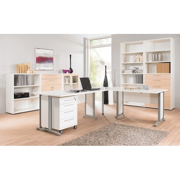 Biały regał modułowy w dekorze dębu 89x113 cm Prima – Tvilum-image-1