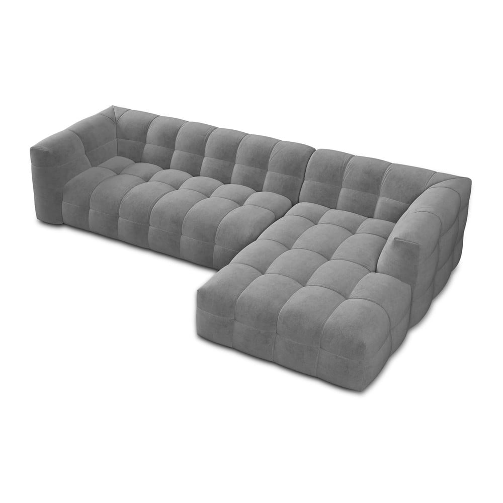 Szary aksamitny narożnik Windsor & Co Sofas Vesta, prawostronny (zdjęcie 4)
