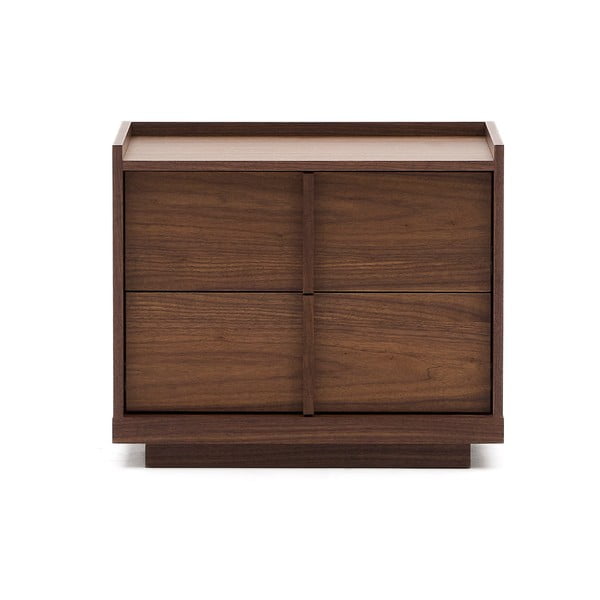 Ciemnobrązowa szafka nocna w dekorze orzecha Onix – Kave Home-image-1