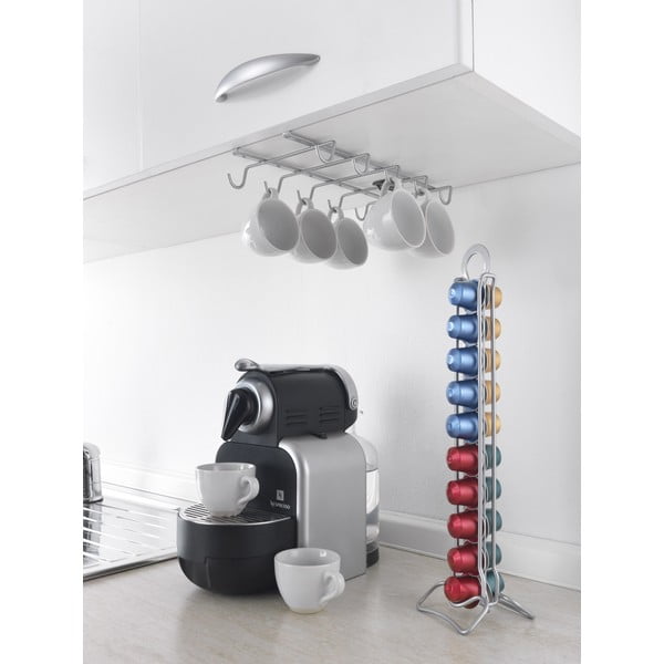Podwieszany wieszak pod szafkę z haczykami na kubki Metaltex Mugs-image-1