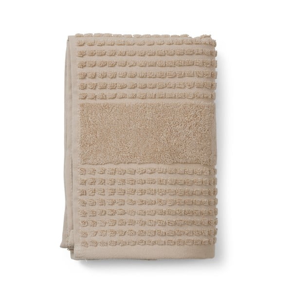 Beżowy ręcznik z bawełny organicznej 50x100 cm Check – JUNA
