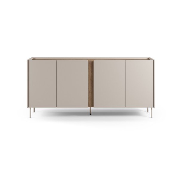 Kremowo-naturalna komoda w dekorze dębu 180x82x40 cm Lucile – Marckeric