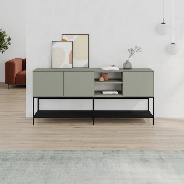 Zielono-czarna komoda 180x80x40 cm Amira – Marckeric-image-1