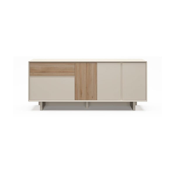 Beżowo-naturalna komoda w dekorze dębu 180x76x45 cm Carpi – Marckeric