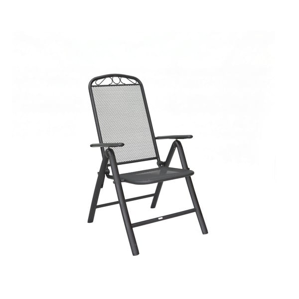 Czarne metalowe krzesło ogrodowe – Rojaplast-image-3