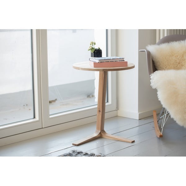 Okrągły stolik z litego drewna akacjowego ø 40 cm Acina – Wenko-image-3