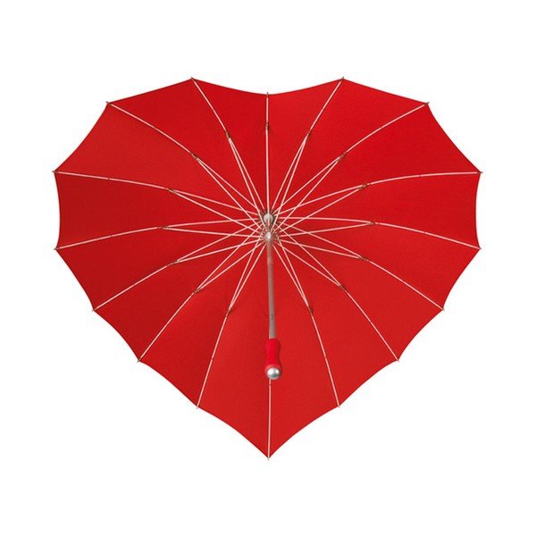 Czerwony parasol w kształcie serca Ambiance Heart, ⌀ 107 cm-image-1