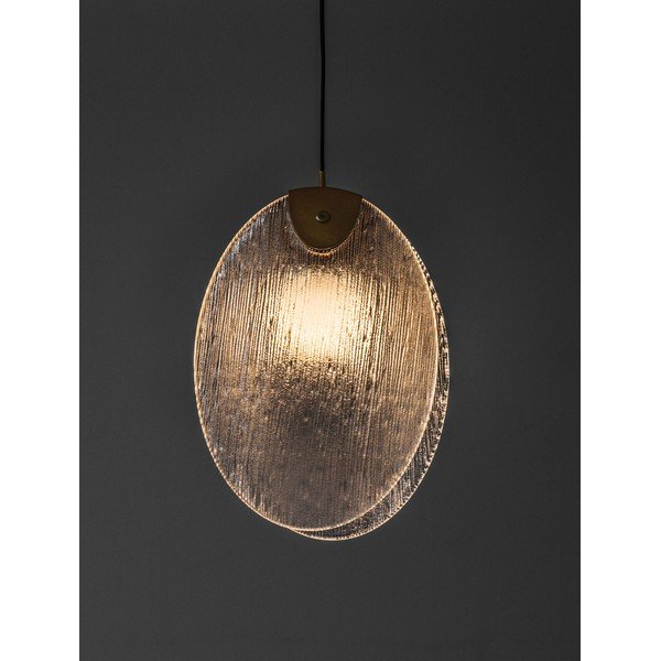 Stalowa lampa wisząca LED w kolorze mosiądzu ze szklanym kloszem Shelina – Nova Luce-image-2