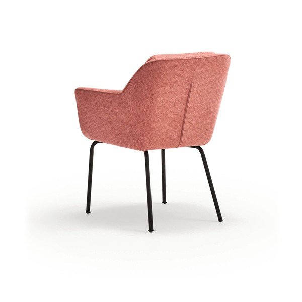 Różowy tapicerowany fotel jadalniany z podłokietnikami Sadira – Teulat-image-4