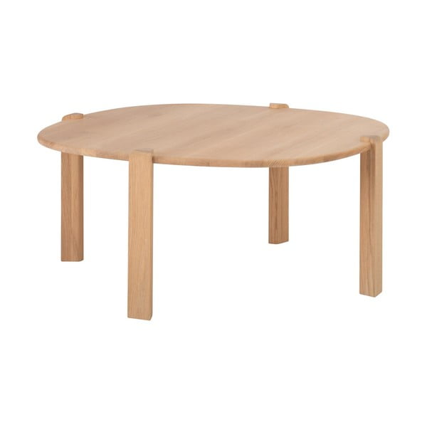 Okrągły stolik z litego drewna dębowego w naturalnym kolorze ø 100 cm Kulin – Gazzda