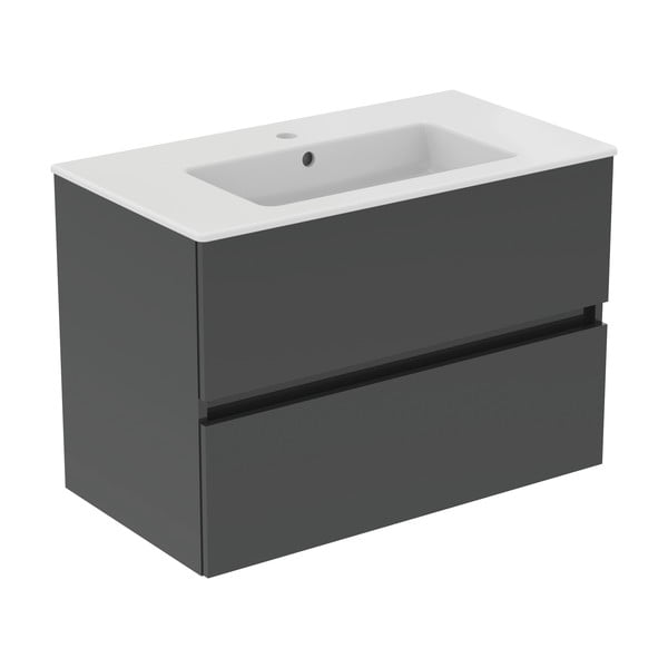 Szara wisząca szafka pod umywalkę 80x55 cm Eurovit+ – Ideal Standard-image-3