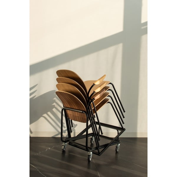 Krzesła zestaw z podłokietnikami/sztaplowane 2 szt. w dekorze dębu w naturalnym kolorze Book – Gazzda-image-2