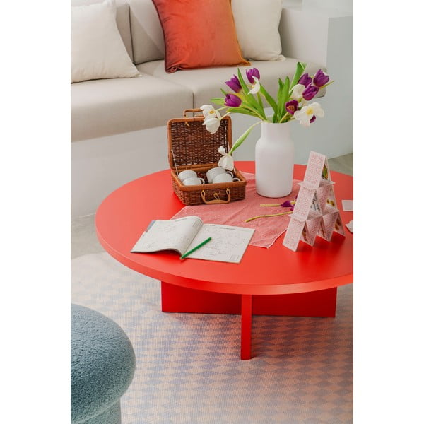 Czerwony okrągły stolik ø 100 cm Pausa – Really Nice Things-image-1