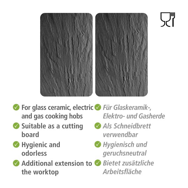 Komplet 2 szklanych osłonek na kuchenkę Wenko XL State, 40x52 cm-image-4