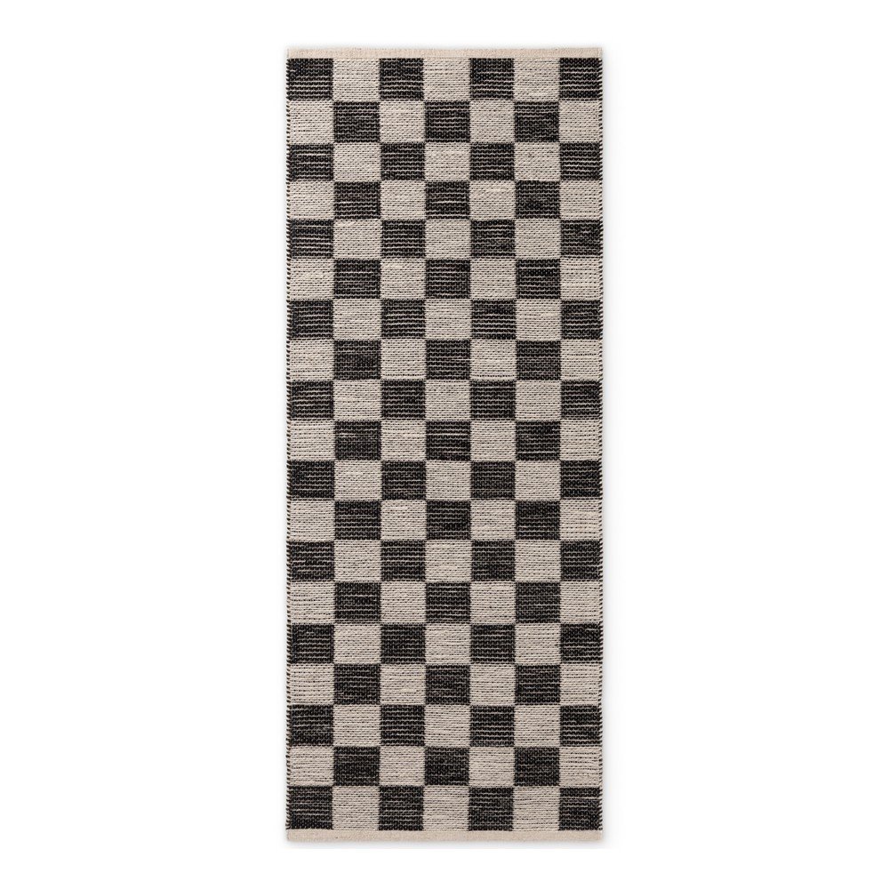Czarno-kremowy ręcznie tkany dwustronny chodnik z mieszanki juty 80x200 cm Rex – Hanse Home