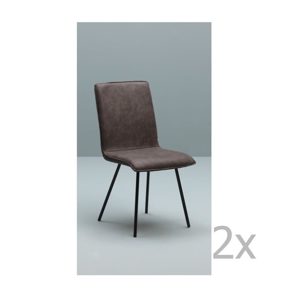 Zestaw 2 ciemnobrązowych krzeseł Design Twist Moen