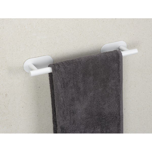 Biały samoprzylepny wieszak na ręczniki ze stali nierdzewnej Orea Uno – Wenko-image-1