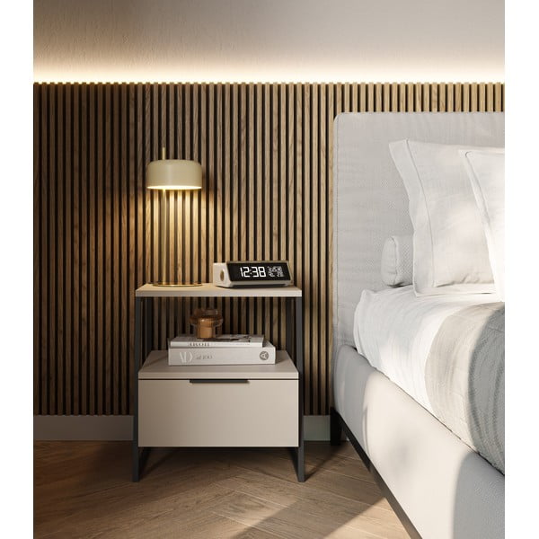 Kremowa szafka nocna Velia – Marckeric-image-1