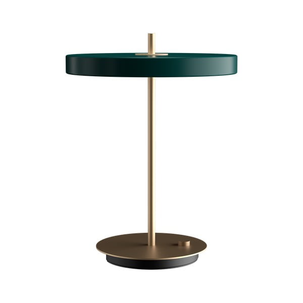 Ciemnozielona lampa stołowa LED ze ściemniaczem i metalowym kloszem (wysokość 41,5 cm) Asteria Table – UMAGE