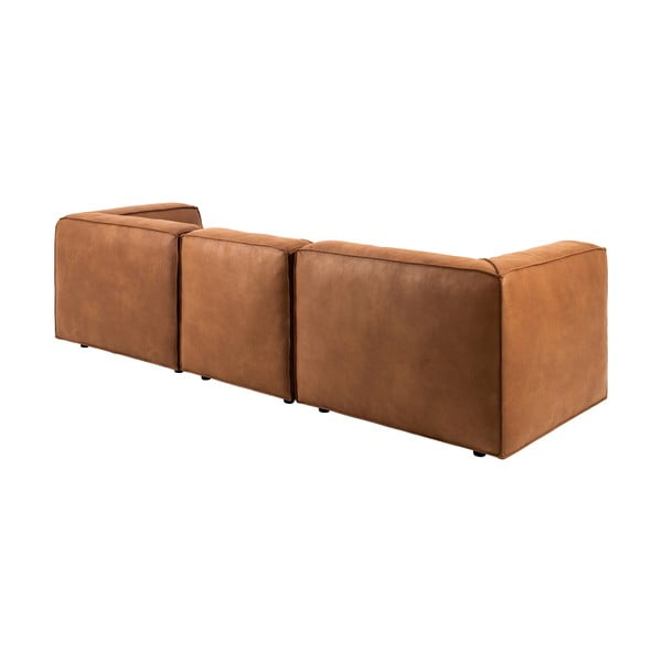 Koniakowy narożnik ze skóry z recyklingu Bonami Selection Fairfield, prawostronny, 282 cm-image-4