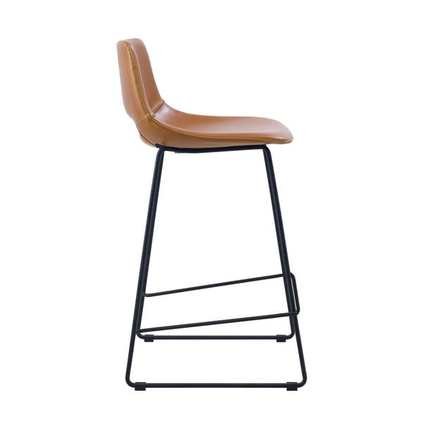 Koniakowy hoker z imitacji skóry (wysokość siedziska 65 cm) Zahara – Kave Home-image-3