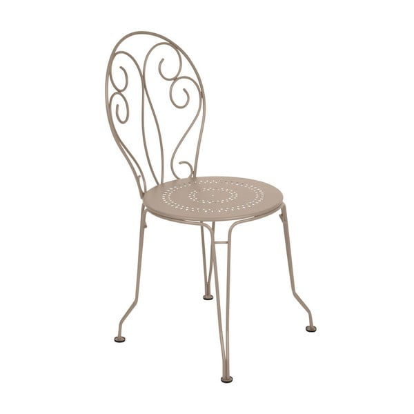 Jasnobeżowe krzesło metalowe Fermob Montmartre