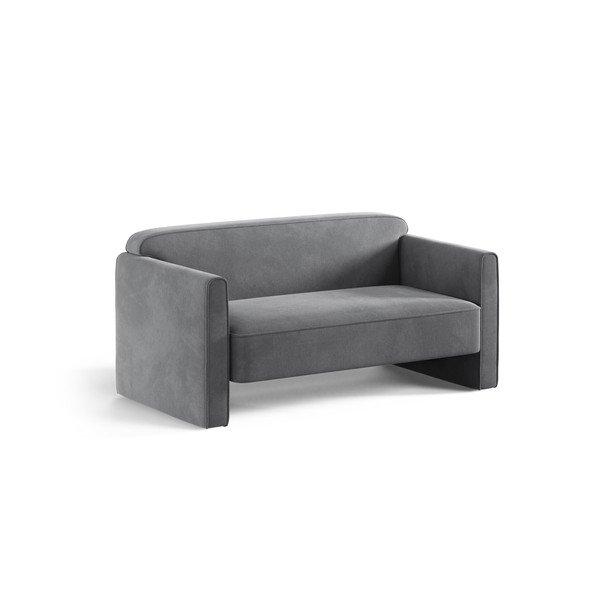 Szara aksamitna sofa 140 cm Abby – Micadoni -image-1