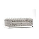 Jasnoszara aksamitna sofa 225 cm Chelsea – Ropez