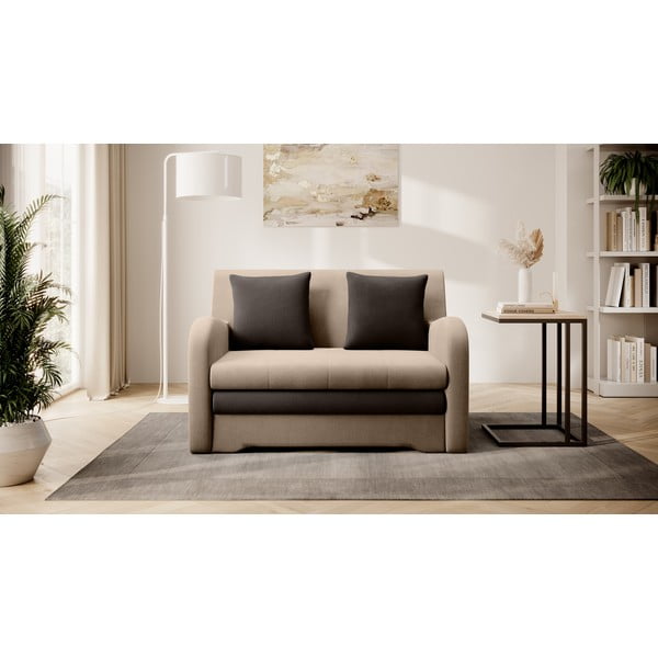 Jasnobrązowa aksamitna rozkładana sofa 130 cm Ario – ELTAP-image-1