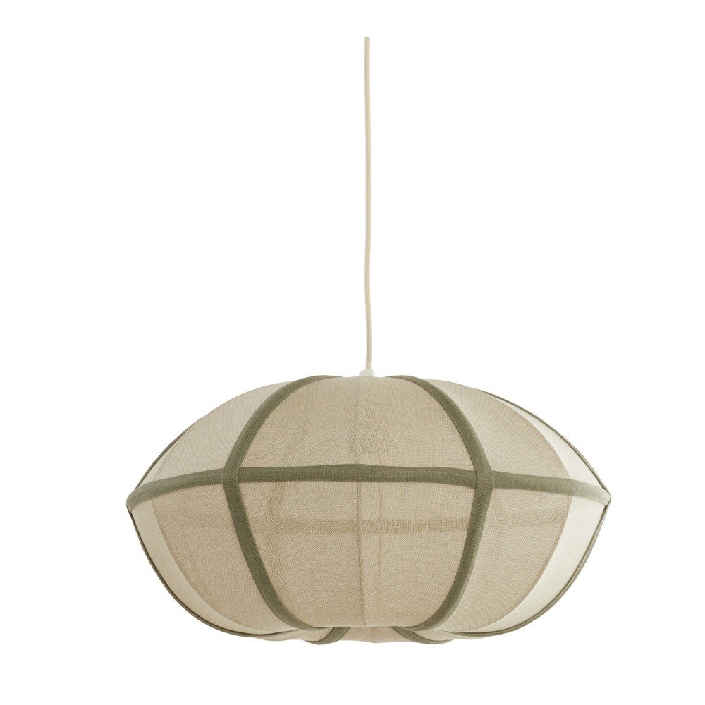 Kremowa lampa wisząca z tekstylnym kloszem Mirelys – Light & Living