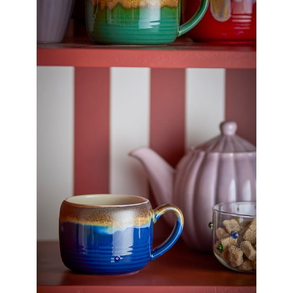 Niebiesko-brązowe kamionkowe kubki zestaw 4 szt. 400 ml Sheen – Bloomingville-image-1